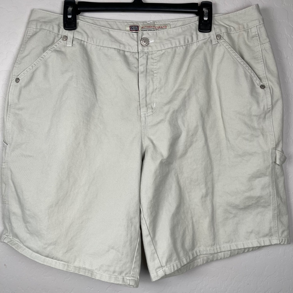 Vtg Faded Glory Women's Authentic Brand Beige 18W‎ Utility Carpenter Shorts